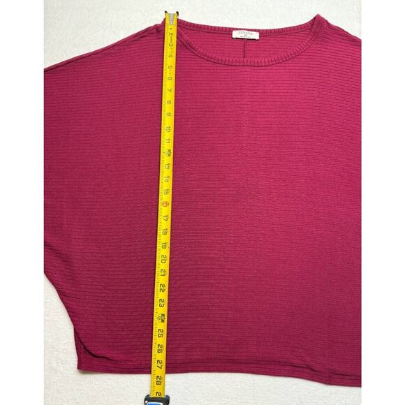 Zenana 3/4 Sleeve Round Neck Jacquard Women Sweater burgundy 3XL XXXL - Picture 6 of 6